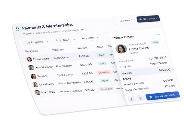 Payments and memberships